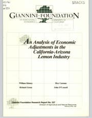 Tapa de An analysis of economic adjustments in the California-Arizona lemon industry