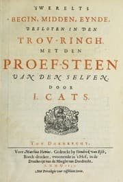 Tapa de 's Werelts begin, midden, eynde, besloten in den trou-ringh