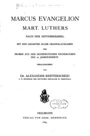 Tapa de Marcus Evangelion Mart. Luthers: Nach der Septemberbibel; mit den Lesarten ..