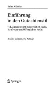 Tapa de Einfu hrung in den Gutachtenstil