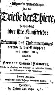 Tapa de Allgemeine Betrachtungen über die Triebe der Thiere: Hauptsächlich über ihre ..