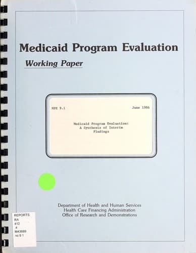 Tapa de Medicaid program evaluation