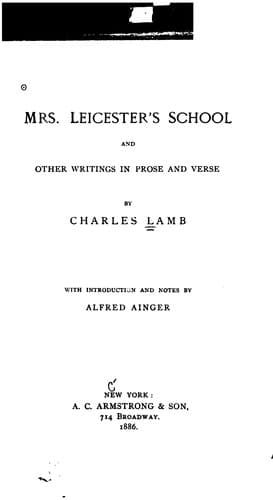 Tapa de Mrs. Leicester's School