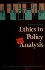Tapa de Ethics in policy analysis