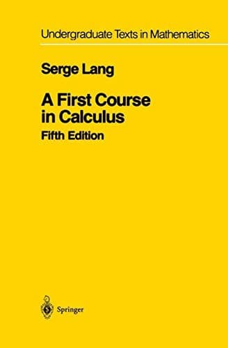 Tapa de A First Course in Calculus