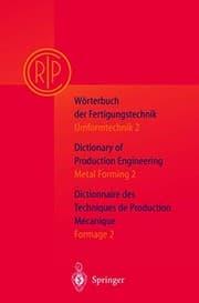 Tapa de Wörterbuch der Fertigungstechnik. Dictionary of Production Engineering. Dictionnaire des Techniques de Production Mechanique Vol.I/2
