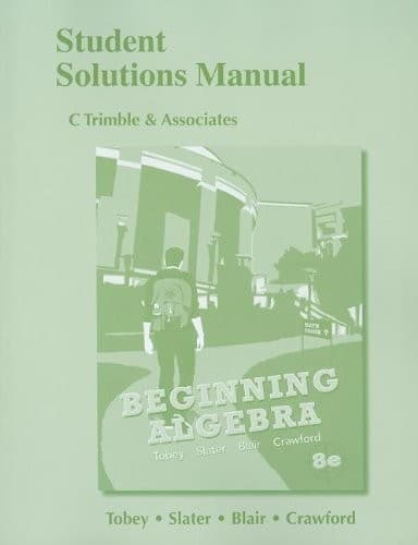 Tapa de Student Solutions Manual for Beginning Algebra