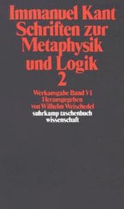 Tapa de Werkausgabe, Bd.6, Schriften zur Metaphysik und Logik, Teil 2