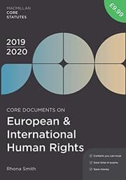 Tapa de Core Documents on European and International Human Rights 2019-20
