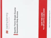 Tapa de Sapling Learning Quarter-Term Single-Course Homework-Only