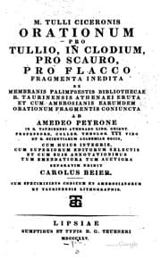 Tapa de M. Tulli Ciceronis Orationum pro Tullio, In Clodium, pro Scauro pro Elacco ..