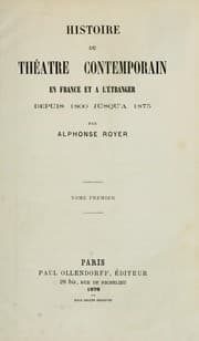 Tapa de Histoire du théâtre contemporain en France et à l'étranger depuis 1800 jusqu'à 1875