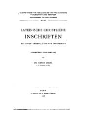 Tapa de Lateinische christliche Inschriften mit einem Anhang jüdischer Inschriften
