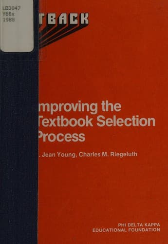 Tapa de Improving the textbook selection process