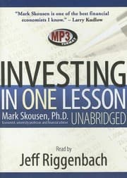 Tapa de Investing in One Lesson