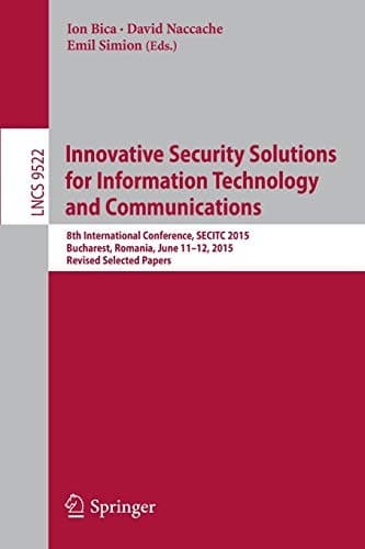 Tapa de Innovative Security Solutions for Information Technology and Communications