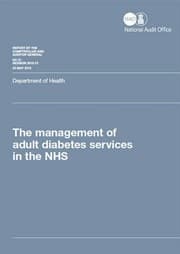 Tapa de The Management of Adult Diabetes Services in the NHS : Department of Health