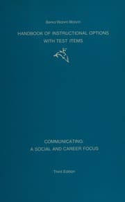 Tapa de Handbook of instructional options with test items
