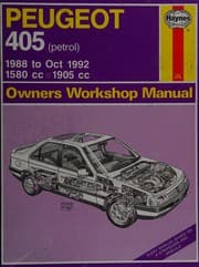 Tapa de Peugeot 405 Owners Workshop Manual