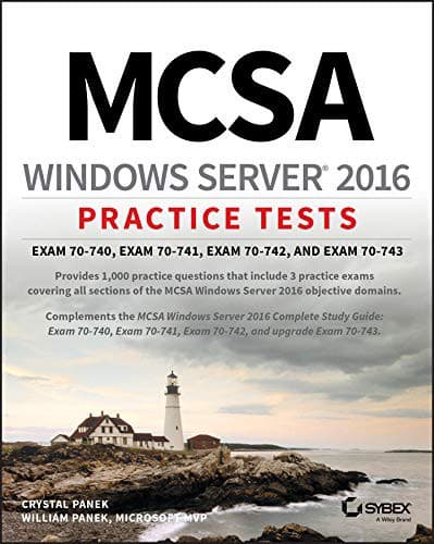 Tapa de MCSA Windows Server 2016 Practice Tests