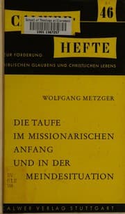 Tapa de Die Taufe im Missionarischen Anfang und in der Gemeindesituation