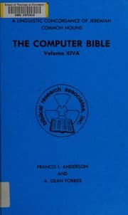 Tapa de A linguistic concordance of Jeremiah