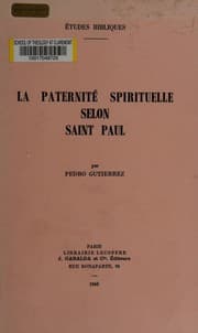 Tapa de La Paternité spirituelle selon Saint Paul