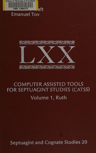 Tapa de Computer Assisted Tools for Septuagint Studies (CATSS)
