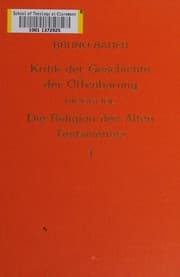 Tapa de Die Religion des Alten Testaments in der geschichtlichen Entwicklung ihrer Prinzipien dargestellt