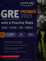 Tapa de GRE Graduate Record Examination premier 2015