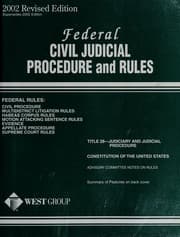 Tapa de Federal civil judicial procedure and rules, as amended to May 21, 2002
