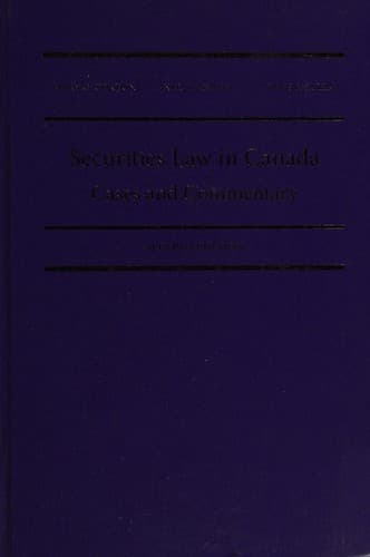 Tapa de Securities law in Canada
