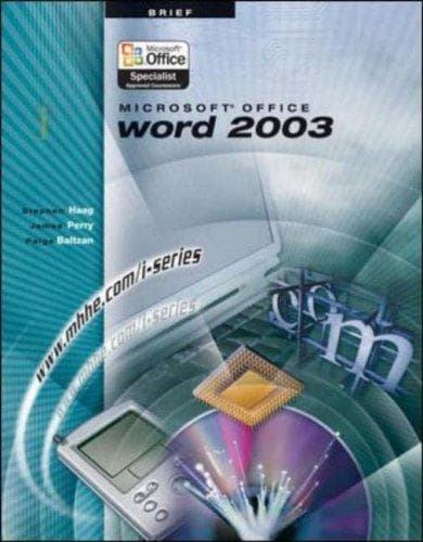 Tapa de Microsoft Office Word 2003, brief