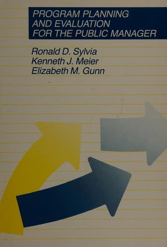 Tapa de Program planning and evaluation for the public manager