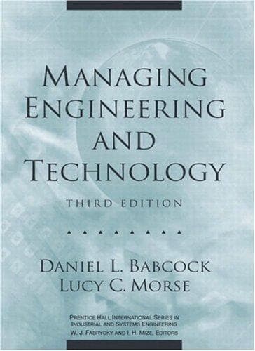 Tapa de Managing Engineering and Technology (3rd Edition)