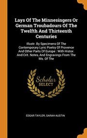 Tapa de Lays of the Minnesingers or German troubadours of the Twelfth and thirteenth Centuries