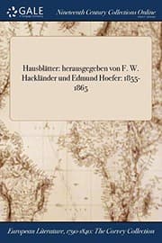 Tapa de Hausblätter : herausgegeben von F. W. Hackländer und Edmund Hoefer