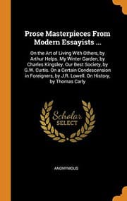Tapa de Prose Masterpieces from Modern Essayists ...