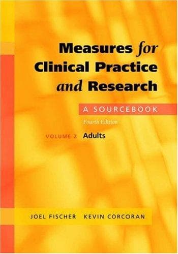Tapa de Measures for Clinical Practice and Research: A Sourcebook Volume 2