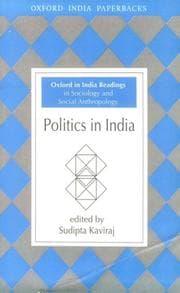 Tapa de Politics in India (Oxford in India Readings in Sociology and Social Anthropology)