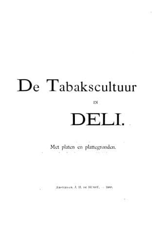 Tapa de De tabakscultuur in Deli