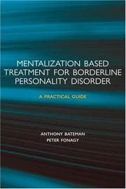 Tapa de Mentalization-based treatment for borderline personality disorder