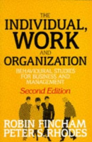 Tapa de The individual, work and organization
