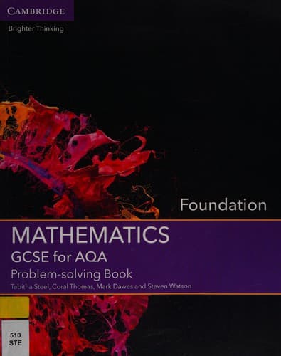 Tapa de GCSE Mathematics for AQA Foundation Problem-Solving Book