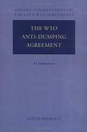 Tapa de The WTO anti-dumping agreement