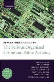 Tapa de Blackstone's guide to the Serious Organised Crime and Police Act 2005