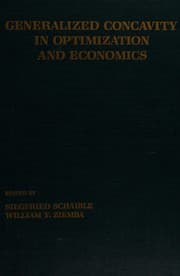 Tapa de Generalized Concavity in Optimization and Economics