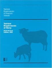 Tapa de Nutrient requirements of sheep
