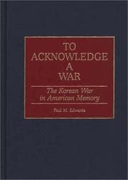 Tapa de To Acknowledge a War