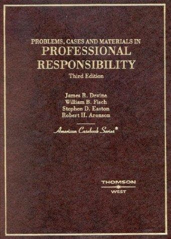 Tapa de Problems, Cases and Materials in Professional Responsibility (American Casebook Series)